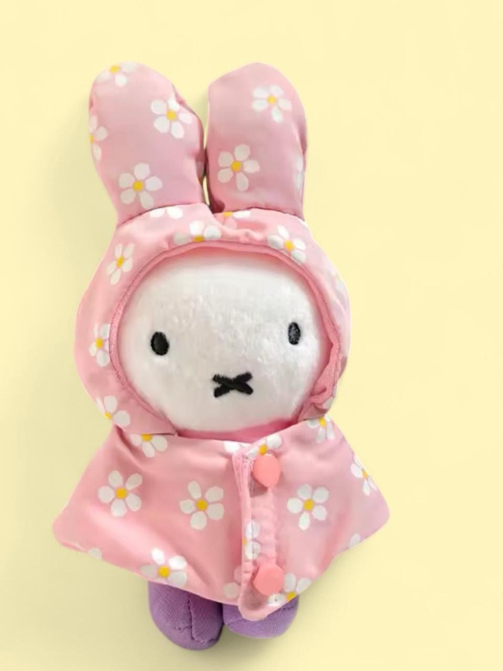 Pink Raincoat Miffy Plush Keychain ･ ༝ ･